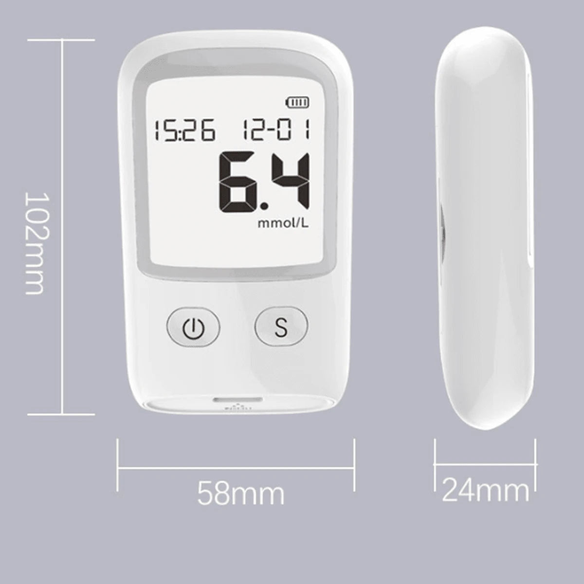 Glucose Monitor Kit – 25 Test Strips & 25 Lancets Included