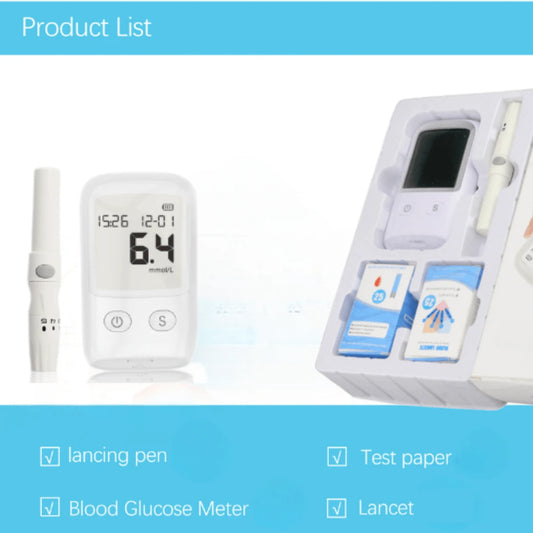 Glucose Monitor Kit – 25 Test Strips & 25 Lancets Included